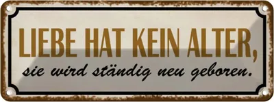 Produktbild von vianmo Blechschild 10x27 cm Liebe hat kein Alter sie wird Dekoration