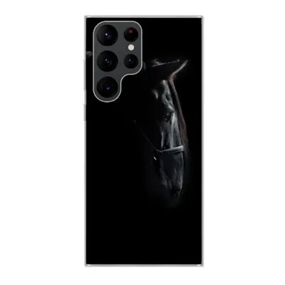 Produktbild von MuchoWow® Handyhülle Schutzhülle Hülle für Samsung Galaxy S22 Ultra Pferd - Leicht - Schwarz Silikon Softcase Handy Hülle - Abbildung