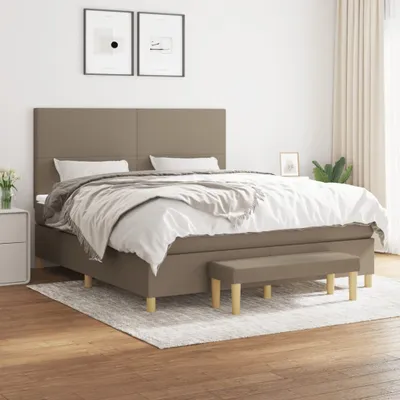 Produktbild von Cloris Designermöbel Boxspringbett mit Matratze Taupe 180x200 cm Stoff 2024 Neu