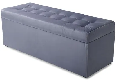 Produktbild von MG Design Polsterhocker Grau 45x120 cm - Stauraum 140L, bis 300 kg belastbar, sofort einsatzbereit, pflegeleicht, für Wohnzimmer & Flur