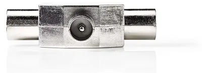 Obrázek produktu pro Satelitní a anténní adaptér | IEC (Coax) Hane | 2x Coax Hona | Nikl Platerad | 75 Ohm | T-Splitter | Kov | Stříbro | 1 st. | Pokrýt