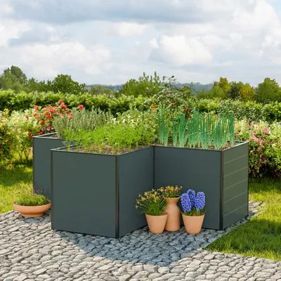 Produktbild von GFP 269 x 269 x 77 cm Hochbeet ELISABETH, Anthrazit