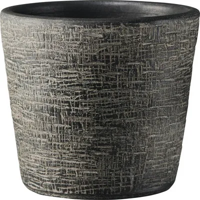 Obrázek produktu pro Soendgen Piran keramický cachepot Ø 16 cm H 15 cm Černá textura