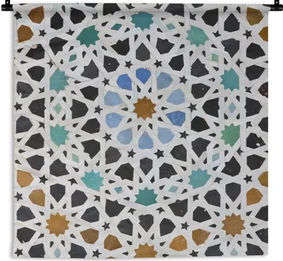 Produktbild von MuchoWow® Wandteppich Wandbehang Ein marokkanisches Mosaikdetail 60x60 cm Tapisserie Dekoration Wandtuch - Dekorationen - Wand Decke