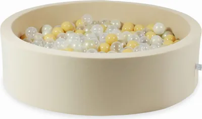 Produktbild von Trockenpool 110x30 beige mit 400 Bällen: transparent, opaleszierend, hellgold, beige