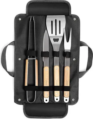 Produktbild von Famanu Grillbesteckset aus Edelstahl - Mit tragbarer Aufbewahrungstasche