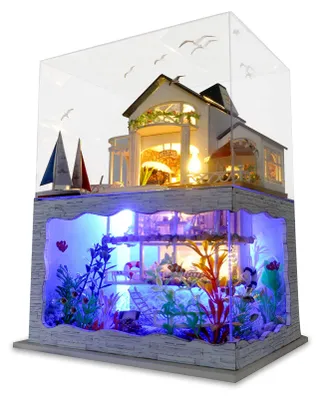 Produktbild von DIY-Miniaturhaus-Bausatz für Erwachsene – Kreative Bastelsets mit Möbeln