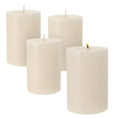 Obrázok produktu pre Sviečky z pravého vosku 10 x 7 cm campagne - sada 4 - adventné sviečky bez vône 30 hodín horenia - stolová sviečka bloková sviečka krémová biela na vianočné aranžmány dekorácia bez zápachu jednofarebná