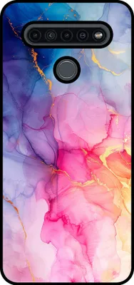 Produktbild von Smartphonica Handytasche geeignet für LG K51S mit Marmordruck - TPU zurück Abdeckung Fall Marmor Design - Regenbogen