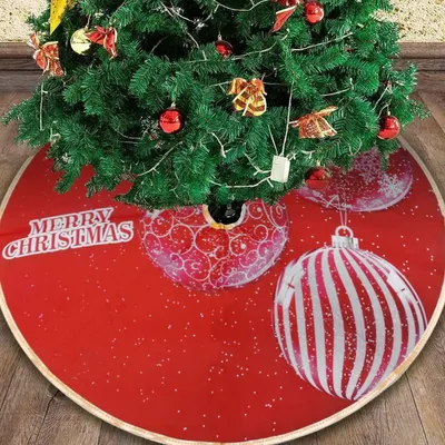 Weihnachtsbaumdecke Rot/Weiß Ø 90 cm – festlicher Baumrock