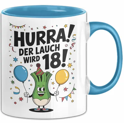 Produktbild von 18 Geburtstag Tasse Geschenk Der Lauch Wird 18 Geschenkidee Geburtstag 18-Jaehrigen (Blau)