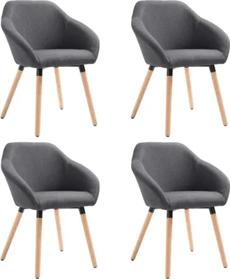 Produktbild von vidaXL Esszimmerstühle 4 Stk. Dunkelgrau Stoff