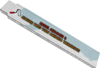Produktbild von Meterstab aus Holz für einen Maler Finger weg von meinem Werkzeug! Handwerker
