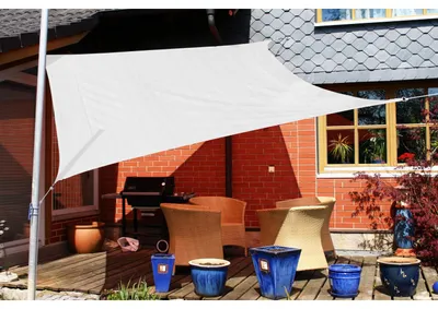 Produktbild von EDUPLAY 160076 Sonnenschutz Sonnensegel, 3,5 x 4,5 m, Rechteck, weiß