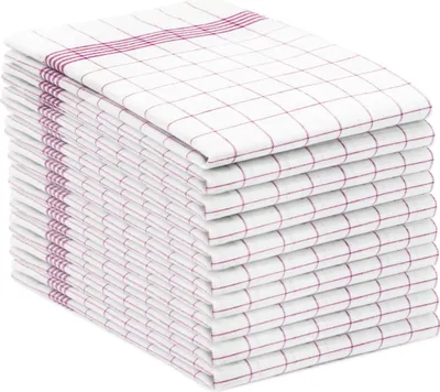 Immagine prodotto di set di 10 strofinacci, cotone, 50x70 cm, a quadretti rossi