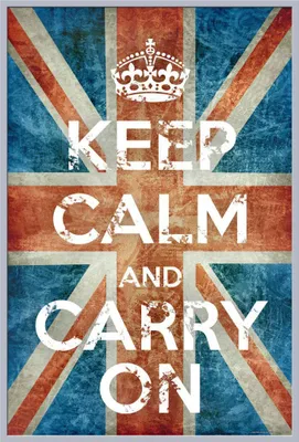 Immagine prodotto di Keep Calm - Poster - Union Jack Vintage + cornice a incastro, Shinsuke® Maxi in plastica argento, lastra in acrilico