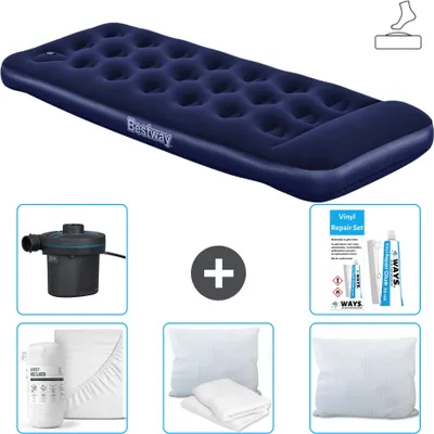 Immagine prodotto di Materasso gonfiabile Bestway - 1 persona - 76 x 185 x 28 cm - Blu - Accessori inclusi