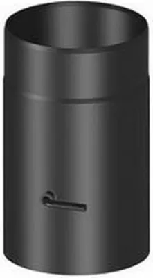 Produktbild von H&M Rauchrohr Ø 150 mm 250 mm lang mit Drosselklappe schwarz Senotherm Ofenrohr