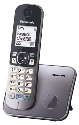 Produktbild von Panasonic KX-TG6811, DECT-Telefon, Freisprecheinrichtung, 120 Eintragungen, Anrufer-Identifikation, Silber