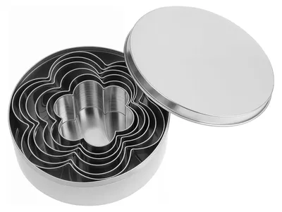 Produktbild von Set aus Edelstahl-Ausstechformen, gänseblümchenförmige Ausstechformen, 5 Größen, Blumen-Backformen, Ausstechformen, Metall-Back-Ausstechformen (Blume)