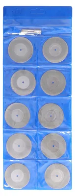 Produktbild von 10 Stück dünne Diamant-Trennscheibe mit Stab, rund, Schleifscheibe für Holz, Metall, Stein, 50 mm