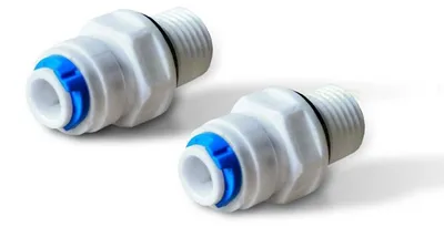 Produktbild von 2 selbstdichtende Adapter Kühlschrankfilter AG1/4'x1/4' Schlauch mit Clip