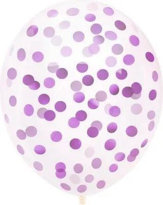 Image de Ballon transparent avec confettis LILA, 1 pièce.