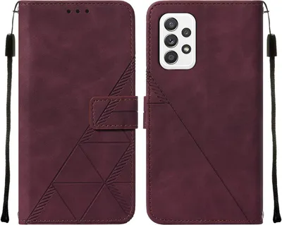 Image de Etui en cuir pour Samsung Galaxy A72 4G / 5G étui portefeuille avec embossage, porte-cartes et support rouge