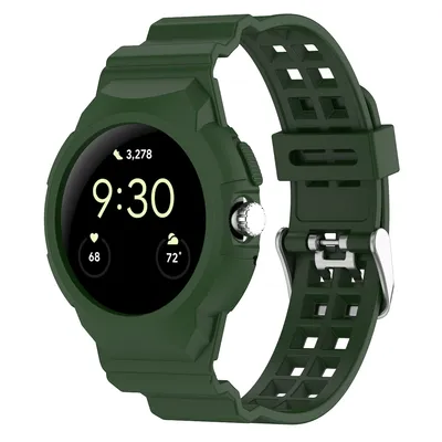 Produktbild von Für Google Pixel Watch 3 41mm / 2 / 1 Silikon Uhrenarmband mit integriertem Gehäuse Smart Watch