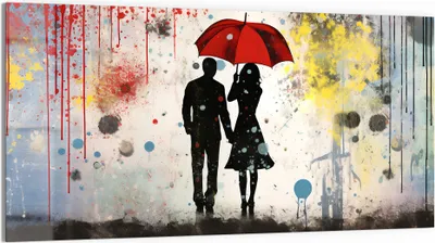 Produktbild von DEQOART Glasbild Echtglas 100x50 cm 'Zweisame Melancholie' Wandbild Bild modern Deko