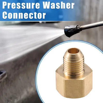 Image de Connecteur pour Nettoyeur Haute Pression, Adaptateur Mâle et Femelle en Laiton M18x1.5 vers M14x1.5 Universel pour Nettoyeur Haute Pression, Ton Cuivre en Laiton