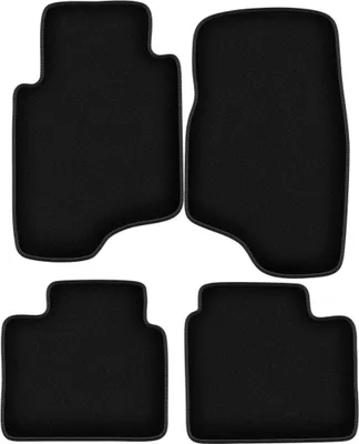 Image de Tapis de sol velours sur-mesure pour Mitsubishi Pajero II (1991-1999, champ) noir, jeu 4 pièces, fixations