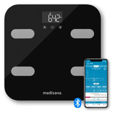 Obrázok produktu pre Medisana BS 602, Elektronická osobná váha, 180 kg, 100 g, Čierna, kg/lb, ST, Štvorec