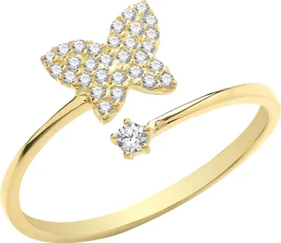 Image de Bague Enveloppé Femme Or 375/1000 avec Oxyde de Zirconium, 55 (17.5); TRS27431RSO