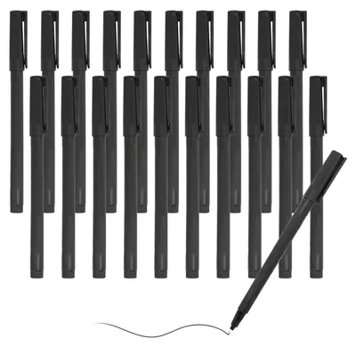 Produktbild von Permanent Marker Fein Schwarz 30 Stück 0,6 mm Wasserfest Wischfest Schnell Trocknend