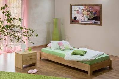 Produktbild von Gästebett Stapelbett Bett - MOBY - 90x200 Buche massiv inkl. Rollrost