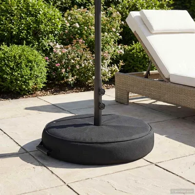 Productafbeelding van Maison Exclusive - Terrasstandaard voor parasols, 60 x 60 cm, staal, zwart
