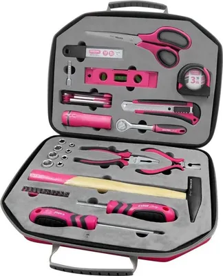 Zdjęcie produktu dla Zestaw narzędzi EXTOL LADY 6590 47szt, 1/4", CrV, różowy