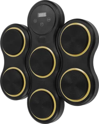 Image de Boîte à musique, vitesse réglable, réduction du stress, minuterie, enregistrement, fixation murale, objectif d'entraînement électronique avec gants pour la maison et l'intérieur, noir