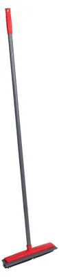 Obrázek produktu pro Dirt Devil Gumový smeták se zvířecími chlupy - gumový - stěrač s násadou - 120 CM - šedý/červený