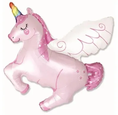 Produktbild von Foliensballon, 61 cm, rosa Einhorn - Godan