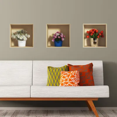 3D-Wandaufkleber Blumensträuße, selbstklebend, 30 x 90 cm