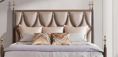 Produktbild von Bett Nachttisch Schminktisch  4 tlg. Schlafzimmer Set Design Modern Luxus Betten