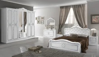 Produktbild von Barock Schlafzimmer Set Luisa in Weiß / Silber