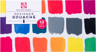 Produktbild von Talens - Gouache Extra Fine Tube von 20 ml, Schachtel mit 10 Tuben, sortiert