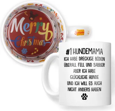 Produktbild von 22Feels Weihnachtsgeschenk Beste Hundemama Tasse Frauchen Geschenk Hundeliebe Welpe Kaffeetasse Hund Dog Mom Haferl Frauen Weihnachten