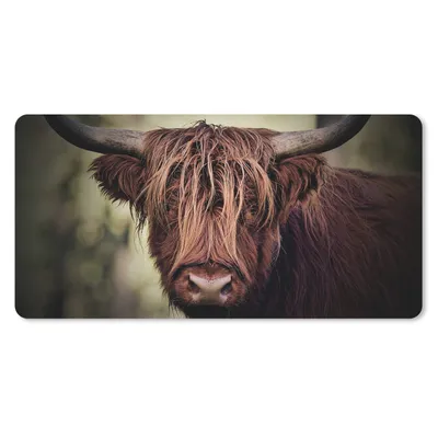 Produktbild von MuchoWow® Mauspad Mousepad Schottischer Hochländer - Licht - Porträt - Natur 60x30 cm - Mousepads - Maus Mat - Pad - Mausunterlage - Nachhaltig