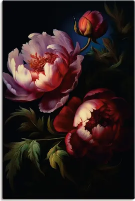 Produktbild von ARTland Leinwandbild Üppiger Barock Mitternachts Garten Größe: 20x30 cm