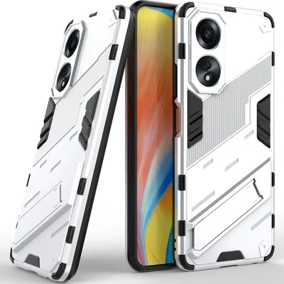 Produktbild von Armor Hülle für Oppo A58 4G, Hybrid PC TPU Bumper Stoßfestes Schutzhülle mit Standfunktion Orange