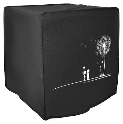 Produktbild von kwmobile Hülle kompatibel mit Ninja MAX PRO (6,2L) Schutzhülle - Heißluft Fritteuse Abdeckhaube Case - in Weiß Schwarz Pusteblume Love